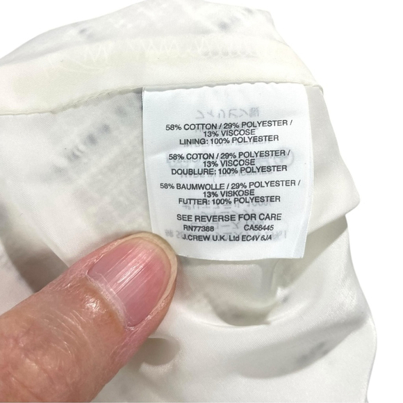 * J. Crew White and Navy Windowpane Tweed Sleeveless Fit and Flare Dress Size 4P - Picture 7 of 7